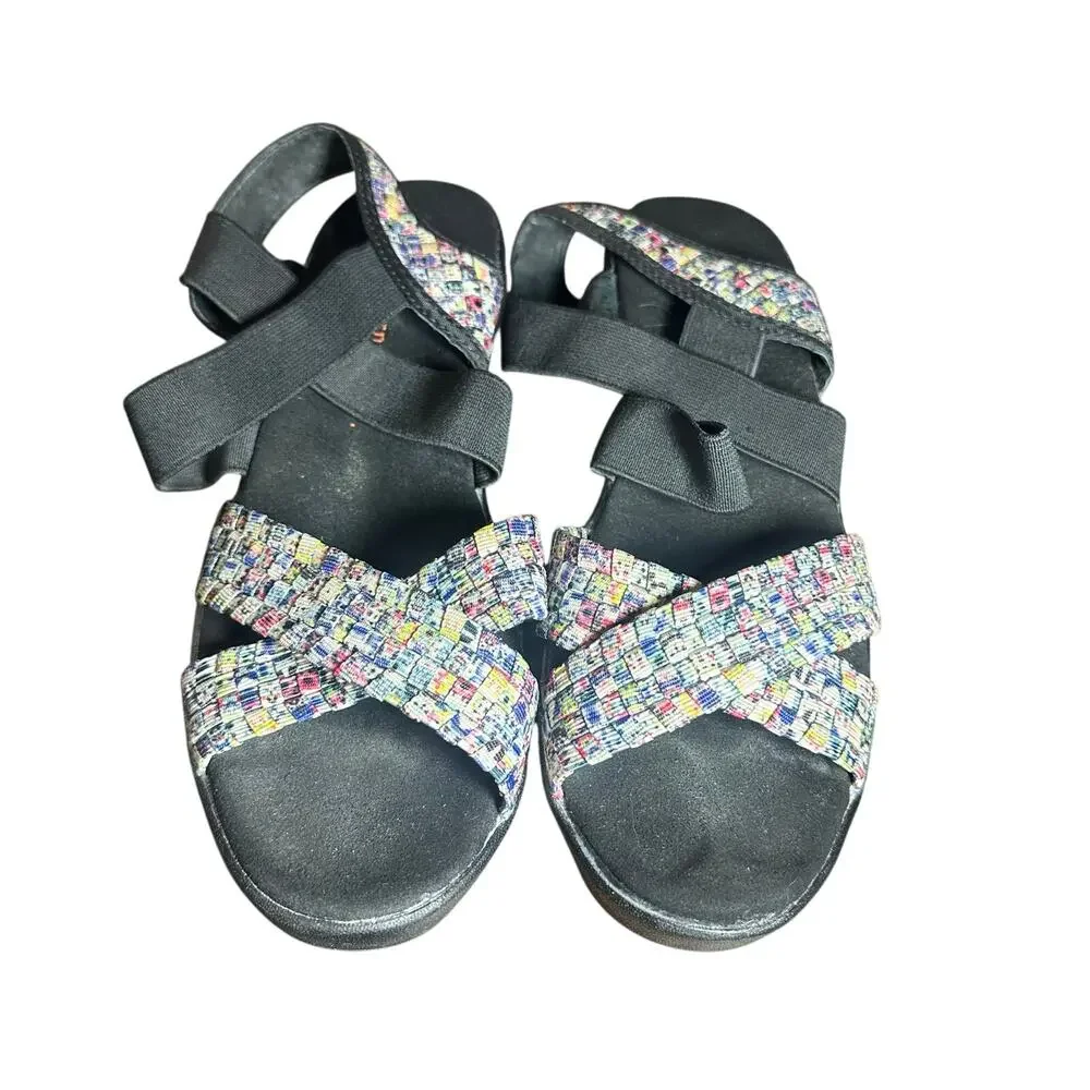 Bernie Mev Lisa splash Strappy Woven Sandals Lightweight Comfort EU 38 US 7.5-8